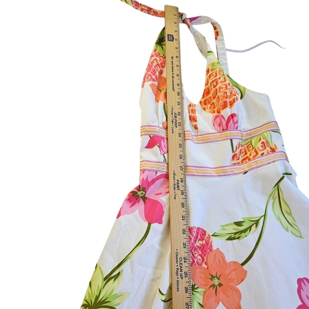 Donna Ricco Halter Sun Dress Floral Pineapple Summer Beach Tropical Women's 6 - Picture 9 of 10